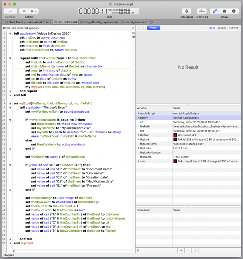 how to link cells in excel to indesign